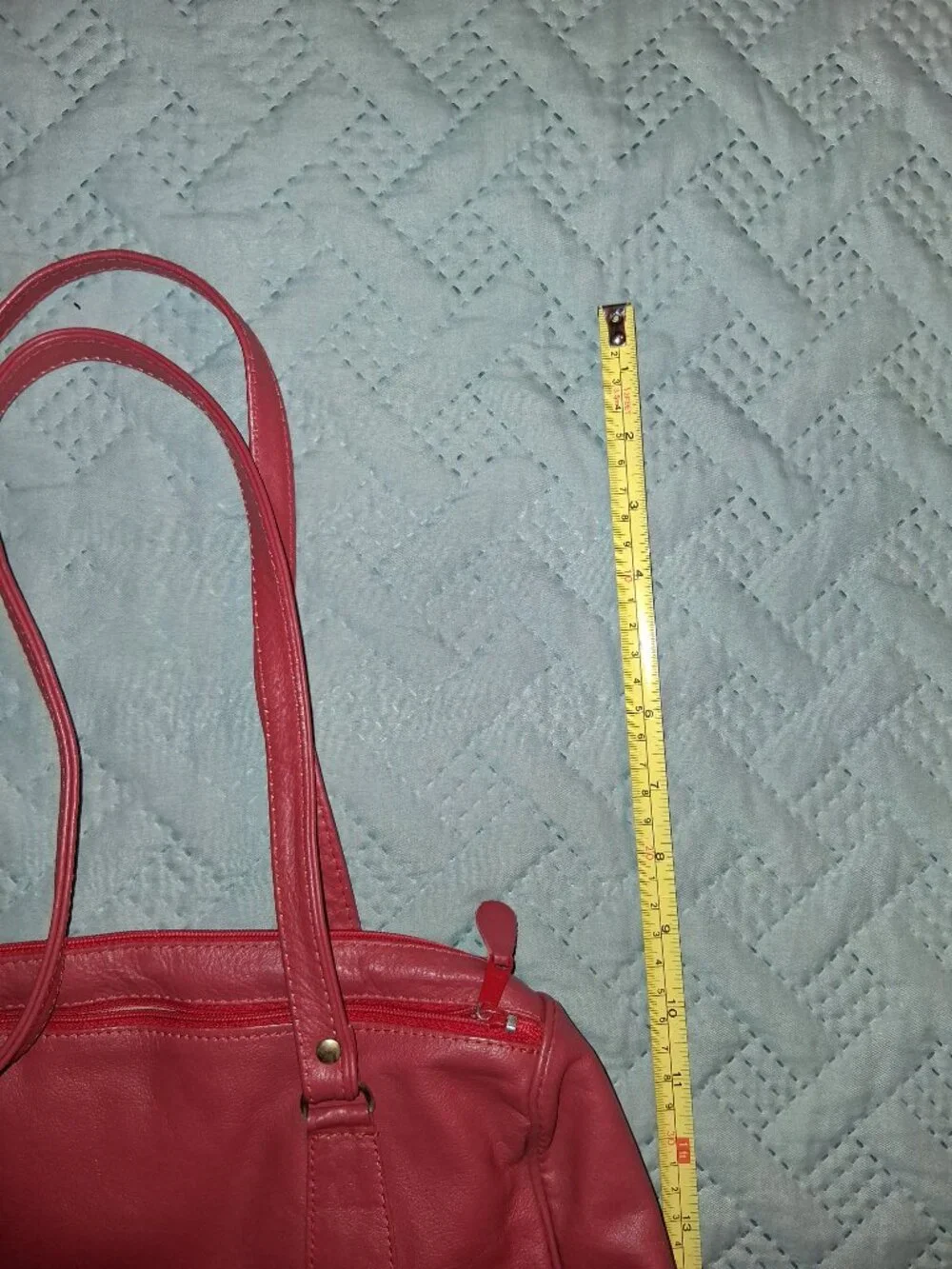 Red Leather Satchel Purse